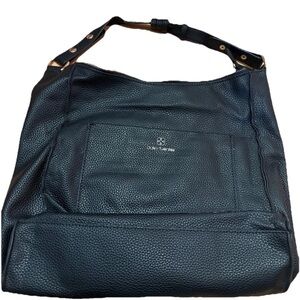 Daisy Fuentes Black Textured Bag with Gold Accent